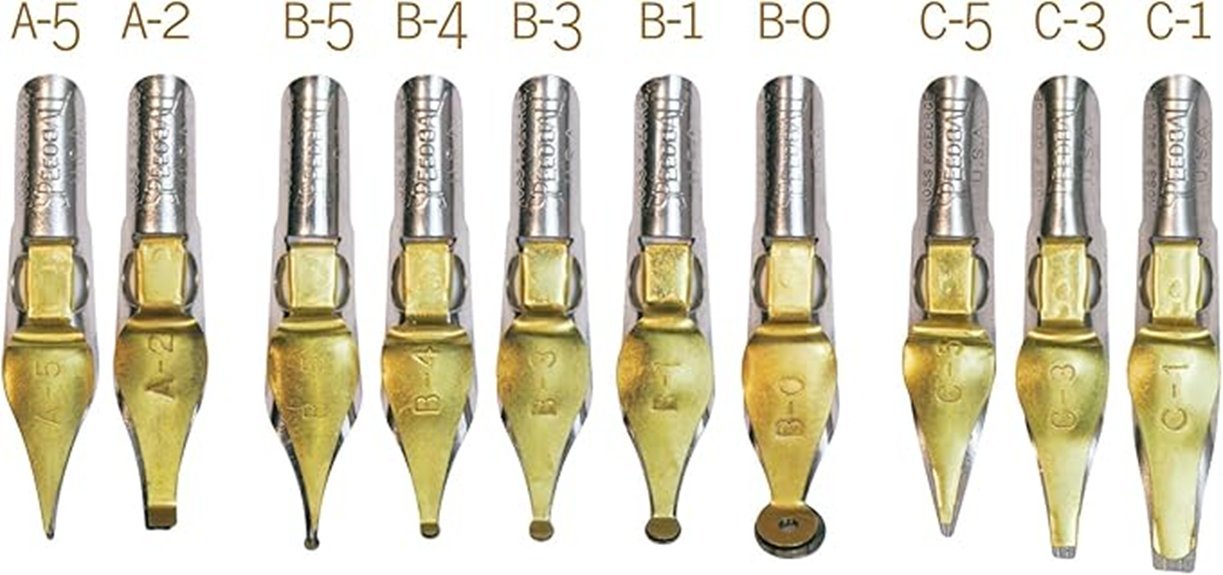 assorted pen nib set