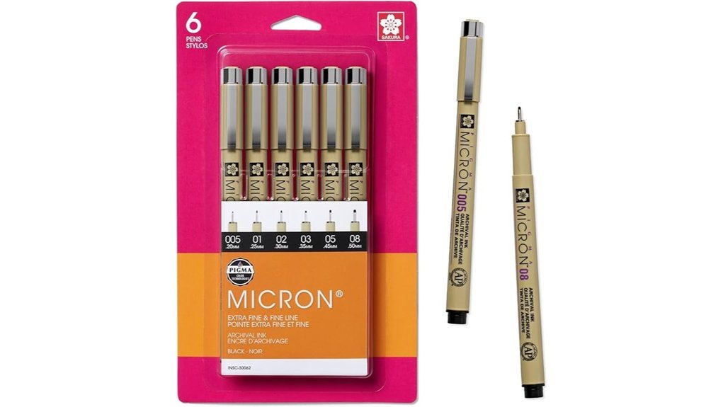 black fineliner pen set