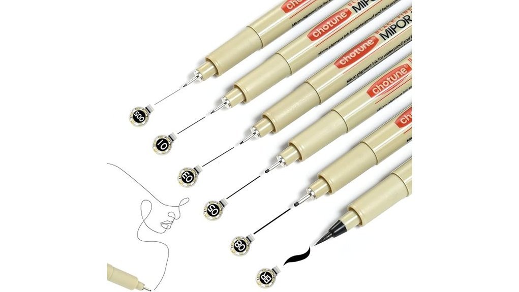 black fineliner pen set