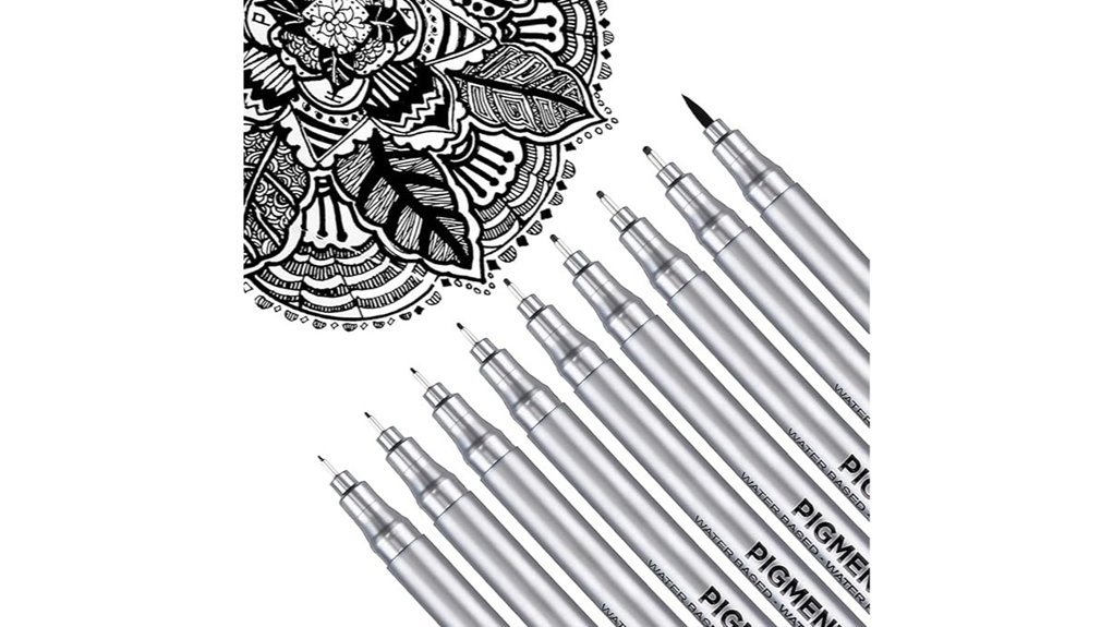 black fineliner pen set