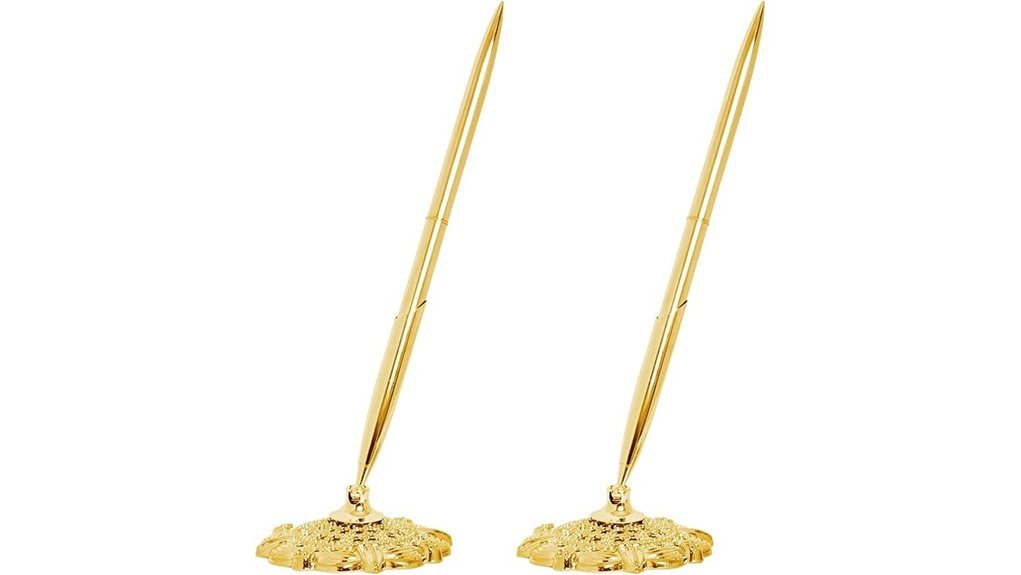 elegant gold pen holders