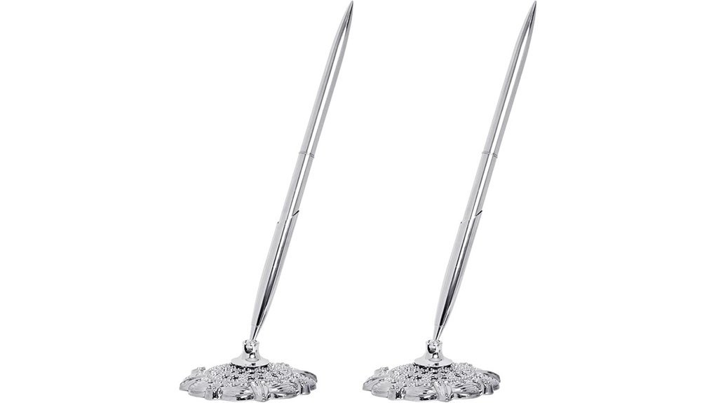 elegant silver pen holder