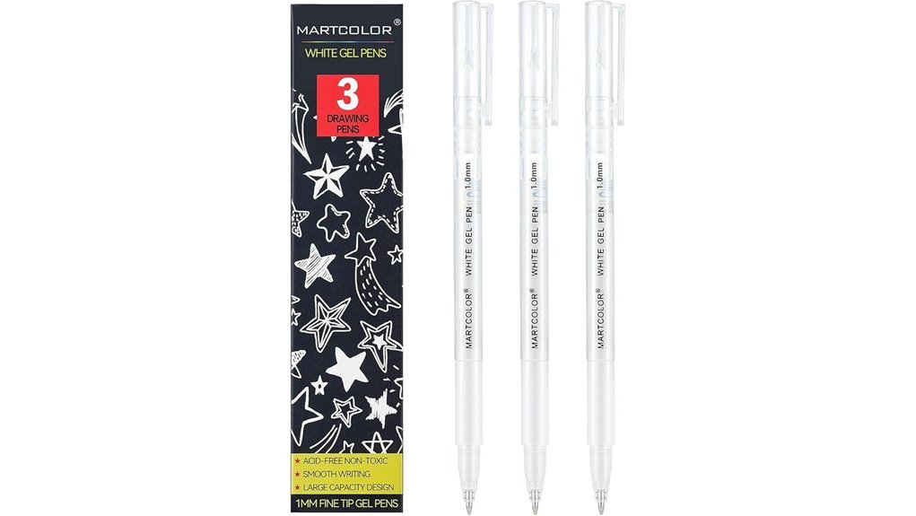 fine point white gel pens
