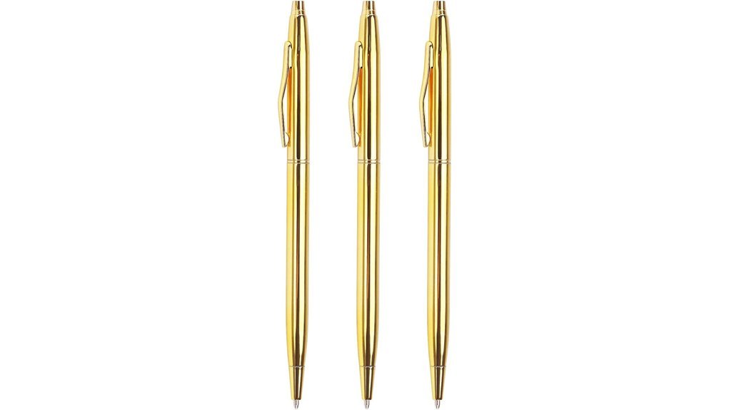 slim gold ballpoint pens