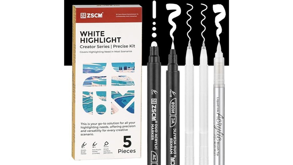 white acrylic ink pens
