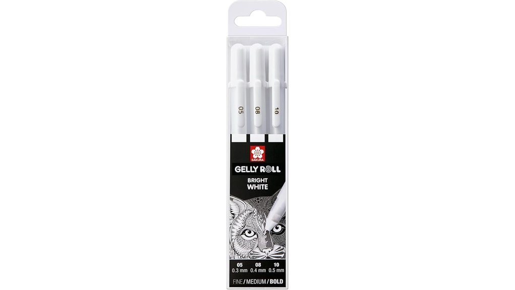 white gel pen set