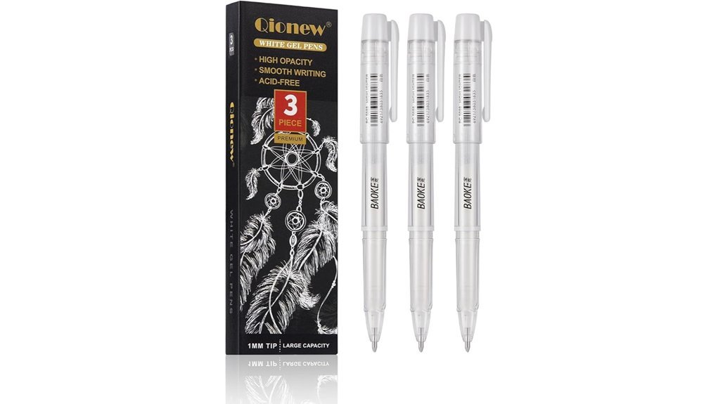 white gel pens for black