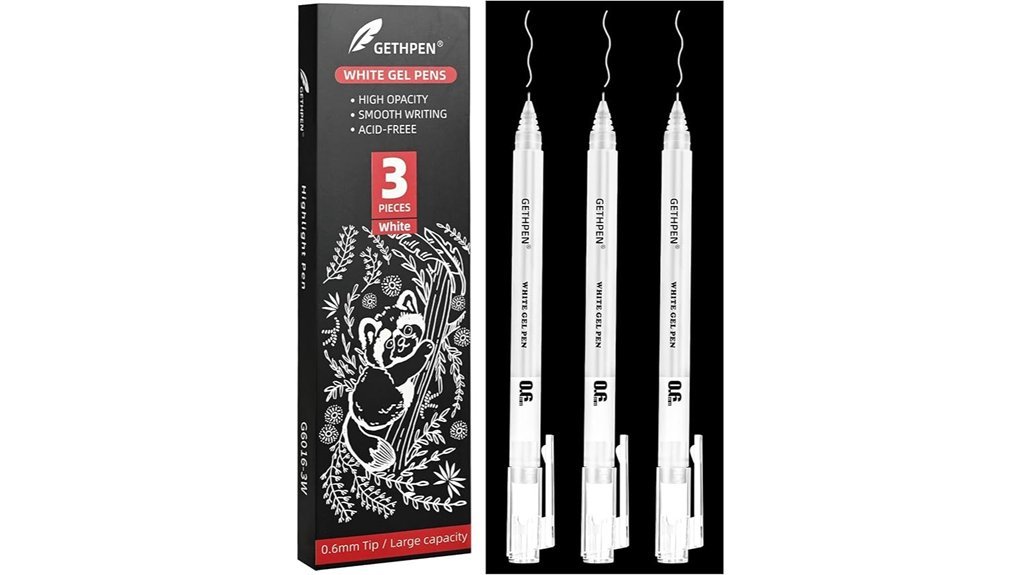 white gel pens set
