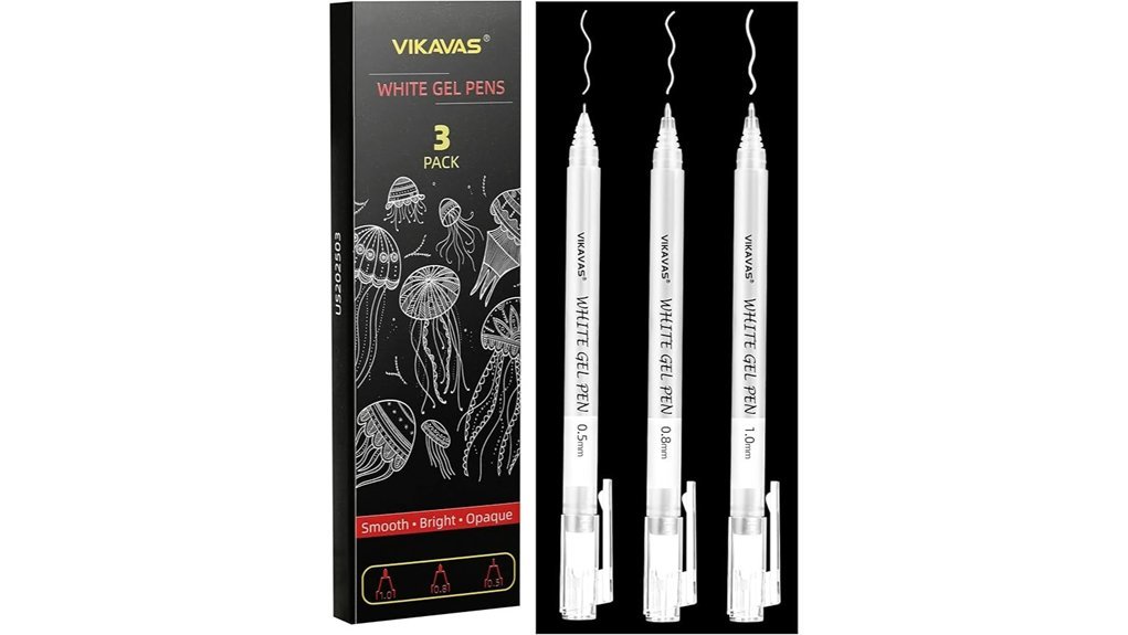 white gel pens set