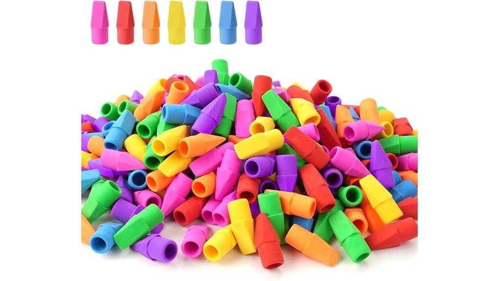colorful pencil top erasers