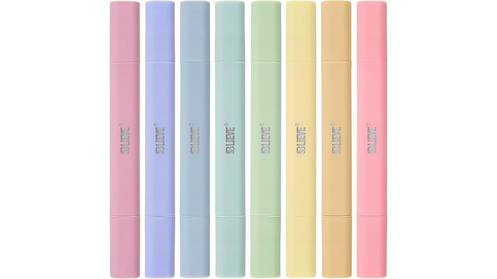 pastel dual tip highlighters set