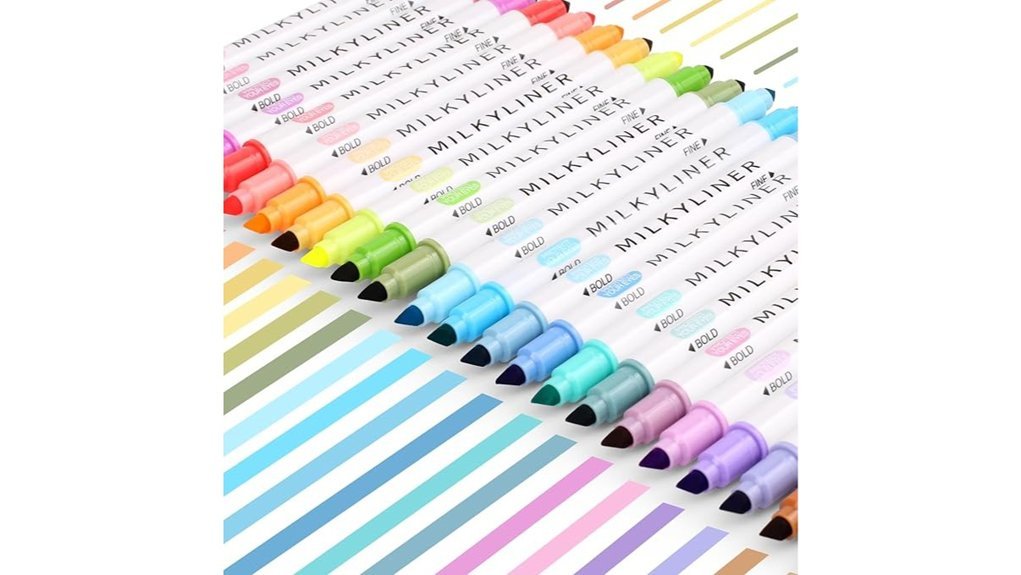 pastel dual tip highlighters set