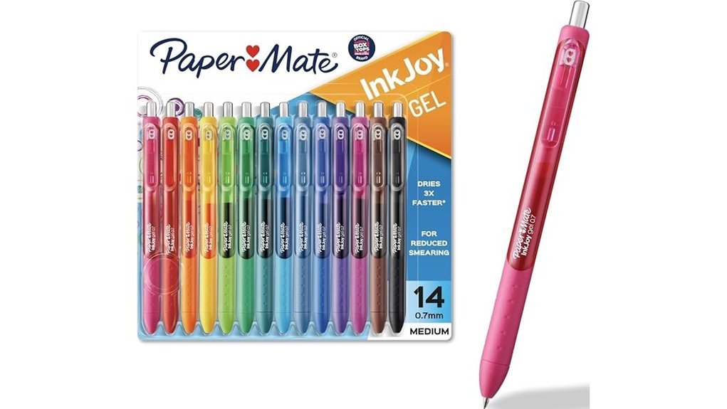 vibrant gel pen assortment